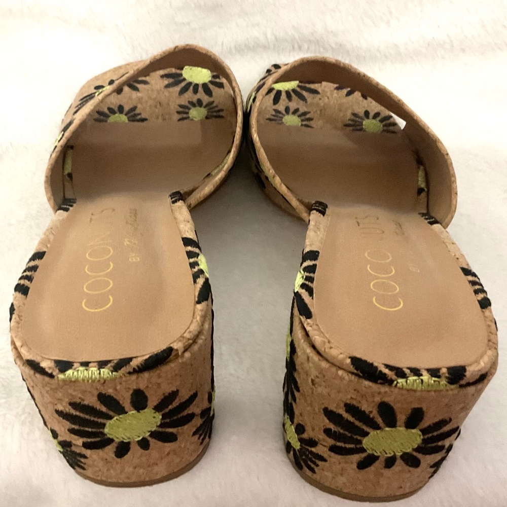 Coconuts By Matisse Kristin Boho Cottage Core Resort Y2K Mule Heel Sandal Sz 10M - Picture 15 of 16